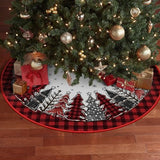 AVOIN colorlife Buffalo Plaid Christmas Tree Skirt 48 Inch, Winter Holiday Tree Mat Decoration