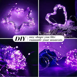 ZGWJ 12 Pack Fairy Lights Battery Operated, Purple Mini String Lights 7ft 20 LED Waterproof for DIY, Parties, Wedding, Bedroom, Christmas Decoration