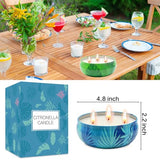 Citronella Candles Outdoor, 12 oz Large Citronella Candles for Patio 3 Pack, 240-Hour Total Burn Time, Natural Soy Wax Outdoor Candle for Backyard, Deck, Garden, Camping, Summer Parties