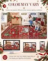 OLANLY 3x5 Christmas Accent Rug, Soft Non Slip Carpet for Entryway Bedside