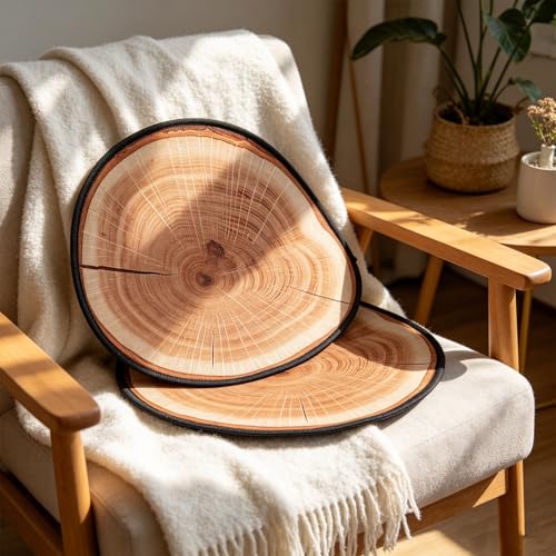 12Pcs Kids Carpet Circle Seats for Classroom Log Style 16Inch 3D Digital Print Stump Round Floor Cushion Non Slip Soft Educational Classroom Rug Forest Classroom Decor for School Home Couch