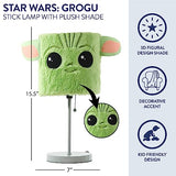 Star Wars The Mandalorian “The Child” Plush Shade Table Lamp ,Green Kids Bedroom & Playroom Lighting Décor