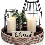 Rustic Farmhouse Lantern Decor Set of 2 - Stylish Decorative Lanterns