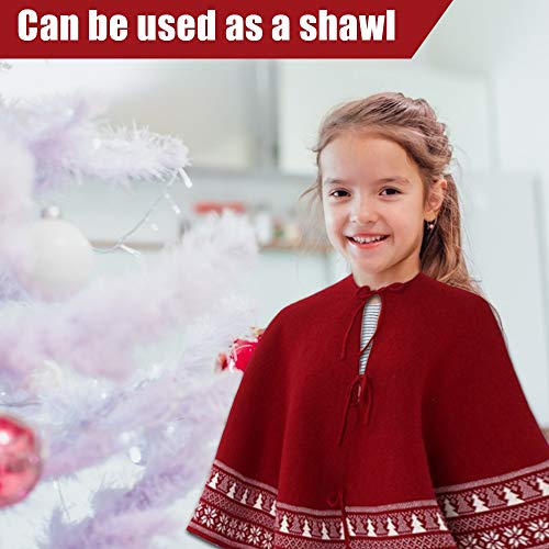Christmas Tree Skirt, Christmas Decorations,Knitting Wool Retro Small Snowflake Xmas Tree Skirt Decorations,Can be Used as a Shawl.(48 Inch,Red)…