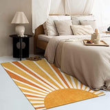 Lahome Boho Sun Print Area Rug 3x5, Washable Living Room Rug