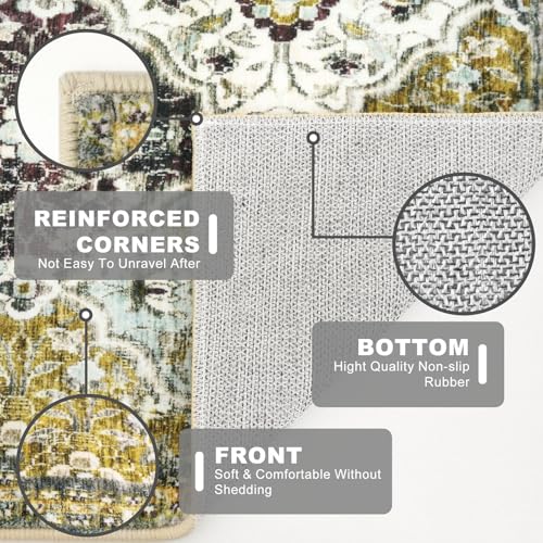 2x8 Washable Runner Rug, Nonslip Soft Area Rug for Hallway Kitchen