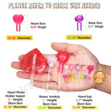 Ceramic Valentine's Day Trees Replacement Lights Bulbs/Medium Christmastree Pegs Ornaments - Roses＆Heart & 3 Pcs Topper Set
