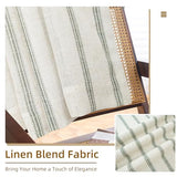 DriftAway Farmhouse Linen Blackout Curtains 84 Inches Long for Bedroom Striped Double Layer Thermal Insulated Sound Reducing Lined Grommet Rustic Drapes for Living Room 2 Panels W52 x L84 Loden Green