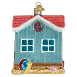 Old World Christmas House Ornament, Beach Blue 3.75 x 3
