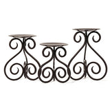 Hosley Illuminate in Style with Our Set of 3 Iron Candle LED Pillar Holders - Large 7 Inches, Medium 6 Inches, Small 5 Inches High for Versatile and Elegant Home Decor
