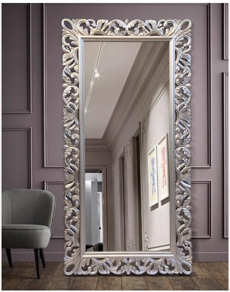 Bedroom, Living Room, Dressing Room, Light Luxury American Classical Frame Wall with Full-Length Mirror, Vertical Floor Standing Full-Length Mirror 100 * 200