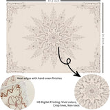 Damanse Floral Tapestry Wall Hanging Cute,Boho Wall Tapestry for Bedroom Aesthetic,Mandala Living Room Decor for Teen Girls (Flaxen, 34.80" x 47.20")