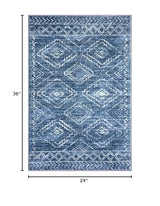 KILOCOCO Entryway Rug 2x3 Small Washable Rug Door Mat Indoor Soft Non Slip Printed Blue Kitchen Rugs for Bedroom Entry Front Door Geometric Boho Throw Rugs, Stonewashed Blue