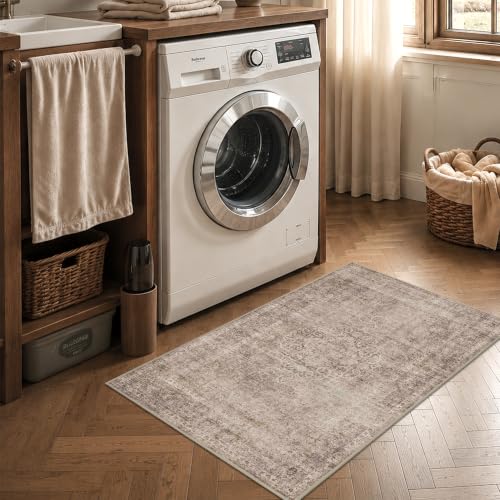 HelloTree 2x3 Vintage Machine Washable Entryway Rug, Non-Slip Door Mat