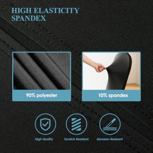 VidaFete 100PCS Black Chair Cover, Polyester Spandex Dining Chair Cover Stretchable Chair Slipcovers for Dining Room, Kitchen, Wedding, Banquet, Fits Most Seat Shapes