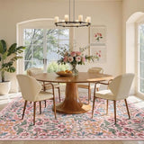 5x8 Washable Area Rug Pink Boho Floral for Living Room Bedroom Nursery