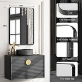 Bathroom Mirrors for Over Sink,1Pcs 24x36Inch Vanity Mirrors for Wall,Black Metal Frame Rectangle Mirrors for Bathroom Farmhouse Restroom,Hangs Horizontally or Vertically