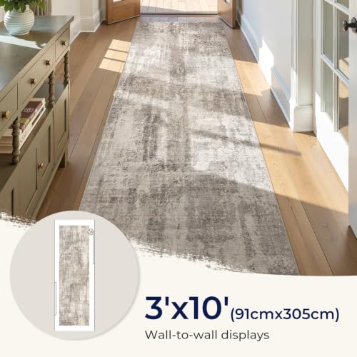 3x10 Washable Runner Rug for Hallway Abstract Soft Carpet Runner