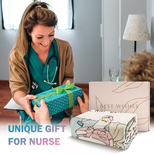 Nurses Gifts for Women/Men, Cute Nurses Week/Appreciation Gifts - Soft LPN RN Nurse Blanket, Nursing Student Graduation Gift Flannel Throw Blanket 60" X 50"