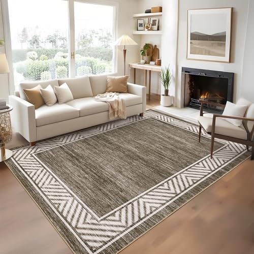 GarveeHome Modern Rugs for Living Room 8x10 Large Bordered Floor Mats