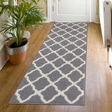 SHACOS Washable Runner Rug 2'x6' Non Slip Rubber Backing Hallway Entryway Rug Runner Stain Resistant Floor Carpet Runners for Kitchen Garage Laundry Room, Light Gray