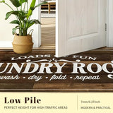 Washable Laundry Room Rug Runner, 20"X47" Non Slip Laundry Mat Soft Low-Pile Farmhouse Decor Area Rug for Entryway Hallway Kitchen Bathroom Brown
