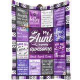 Aunt Gifts, Auntie Gift Ideas, Gifts for Aunt from Niece/Nephew, Auntie Birthday Gift, Soft Throw Blankets 60"X50"