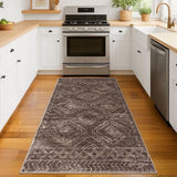 Small Area Rug 3'x5' Entryway Rug Washable Rugs, Chocolate Brown