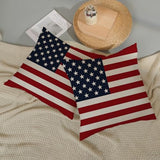4th of July Pillow Covers 18x18 Independence Day Memorial Day Outdoor Decor Throw Pillows for Couch American Flag Patriotic Star and Stripes Pillowcase Decorative Cushion Case for Sofa Set of 2