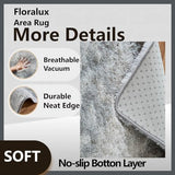 Floralux Rugs for Living Room, 6x9 Large Shag Area Rug, Tie-Dyed Light Grey Soft Fluffy Carpets for Bedroom
