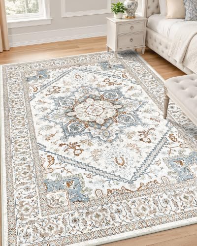 OLANLY 4x6 Washable Area Rugs, Soft Non Slip Carpet for Bedroom Living Room