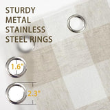 DriftAway Buffalo Plaid Blackout Curtains Linen Textured Farmhouse Double Layer Thermal Insulated Yarn Dyed Woven Checkered Gingham Grommet Drapes for Living Room 2 Panels Each 52W x 84L Taupe