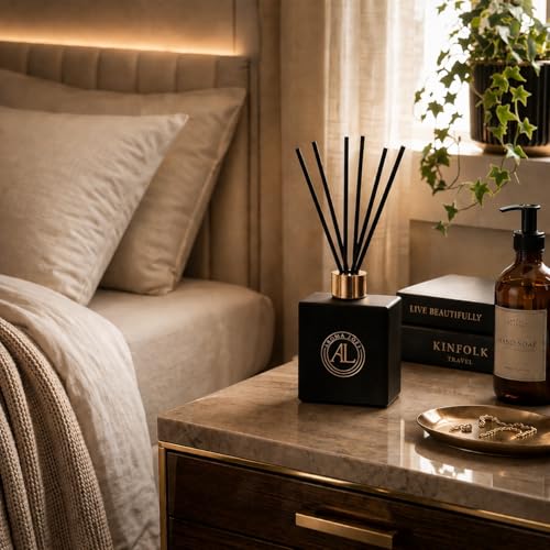 Black Reed Diffusers for Home | Premium Fragrance Diffuser | Reed Diffuser Sticks in Oil Set with Cashmere Vanilla Scent | Smell Good Stuff | Long-Lasting Oil for Bathroom & Office (5 oz)
