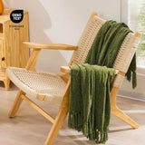 RECYCO Chenille Throw Blanket for Couch, 50"x60", Loden Green