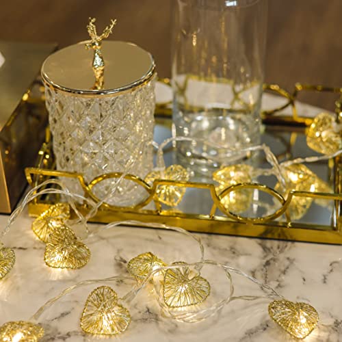 Cobus CozyHome Heart String Lights – 23 FT & 20 Warm White LEDs | Indoor | Christmas Fairy Lights Engagement Wedding Decoration Table Decoration Fairy Lights