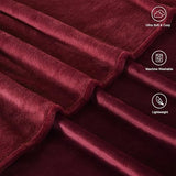 TASTHROW Burgundy Throw Blanket 50x60 Inches, Soft Plush Cozy Fleece Flannel Throw Blanket, Lightweight Warm Throws for Bed, Couch, Bedroom and Living Room, All Seasons