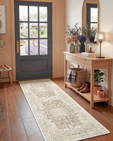 Washable Vintage Area Rug for Kitchen, 2x6 Khaki Runner Rugs