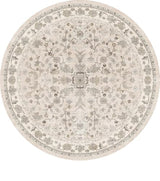 Round Kitchen Rugs 6ft Washable: Non-Slip Soft Low Pile Circle Area Rug for Under Table Living Room Dining Room Bedroom – Boho Floral Circular Floor Indoor Carpet (Beige,6x6)