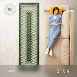 Maples Rugs Marion Braided-Style Print Runner Rug, 2' x 8', Green