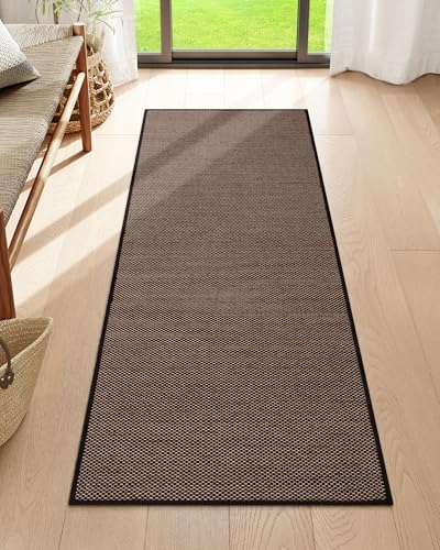 Lahome Farmhouse Hallway Runner Rug, 2x5 Washable Rugs for Entryway Black