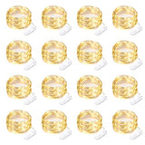 16 Pack 30 Led Fairy Lights Battery Operated String Lights 10 Feet Waterproof Twinkle Lights Mason Jar Lights Silver Wire Firefly Lights for Christmas Party Wedding Patio Warm White