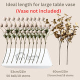 Artificial Flowers for Vase - Beige Silk Mums 10 Long Stems with Eucalyptus, Faux Flowers Home Decor, Neutral Tan Cream Floral Arrangement, Fake Chrysanthemum Pom Pom Stems, Summer Fall Centerpiece
