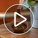 Palo Santo Holder Handmade Ceramics Incense Burner Chimney Dish Smudge Bowl for Palo Santo Sticks Sage Bundles with Brush(Brown)