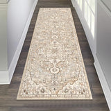 Pauwer Hallway Runner Rug 2x6, Washable Boho Kitchen Runner, Beige Brown