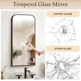 COFENY Bathroom Mirror, 18x36 inch Black Rectangle Wall Mounted Mirror with Thin Frame, Bathroom Vanity Mirrors for Over Sink, Entryway, Living Room, Bedroom