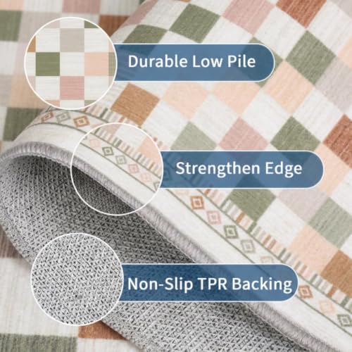 GarveeHome 2x6 Runner Rug for Bedroom Colorful Orange Yellow Long Runners