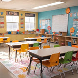 Breling 8'4" x 6' This is Our Happy Place Classroom Rug Pink Checkered Large Area Rug for Kids Educational Play Carpet for Playroom Preschool Kindergarten, This is Our Happy Place Classroom Decor