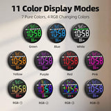 Maxstar Led Digital Wall Clock with Timer, Seconds, Temperature, Date, DST, Nightlight, RGB Color, Alarm Clock, 5-Level Display Brightness, Digital Clock Timer for Classroom, Bedroom, Garage, Gym