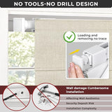 UNISHADES No Drill Cordless Roman Shades, 35×60 in, Beige | 100% Blackout Fabric, UV Protection, Protecting Privacy, room darkening