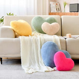 XVTRU Hot Pink Heart Pillows, Cute Heart Decorative Pillow, Heart Shaped Throw Pillows for Bed, Faux Rabbit Fur Plush Hoom Decor Pillow Cushion for Chair Sofa Living Room (Mini 12.9" x 9.8")
